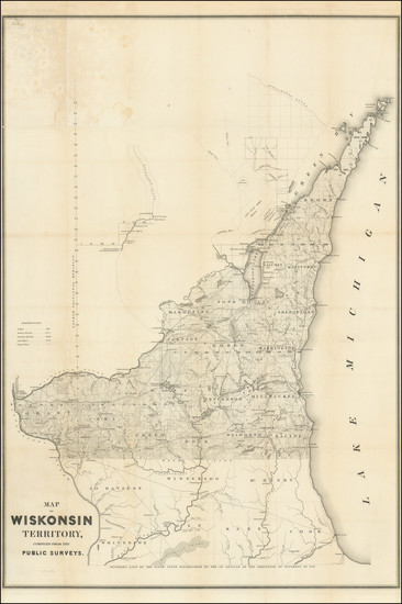 100-Wisconsin Map By U.S. Government Land Office