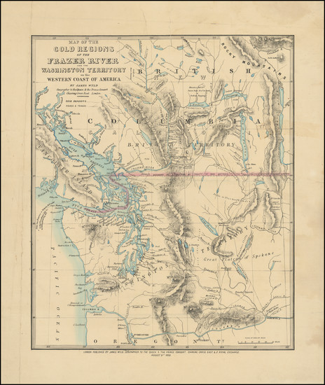 41-Pacific Northwest, Washington and British Columbia Map By James Wyld