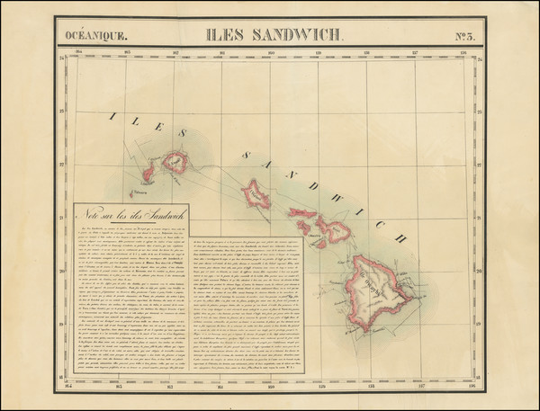 4-Hawaii and Hawaii Map By Philippe Marie Vandermaelen