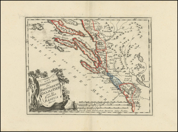 34-Croatia & Slovenia and Bosnia & Herzegovina Map By Franz Johann Joseph von Reilly