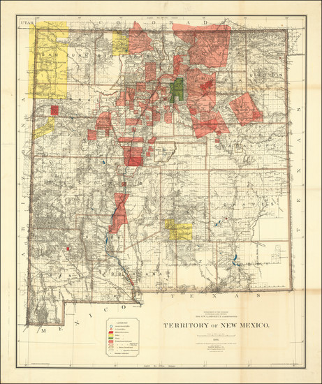 64-New Mexico Map By General Land Office