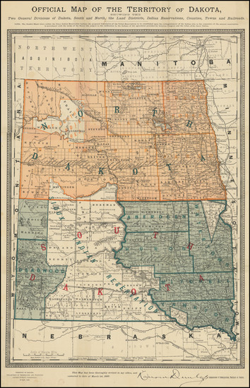 85-North Dakota and South Dakota Map By Rand McNally & Company