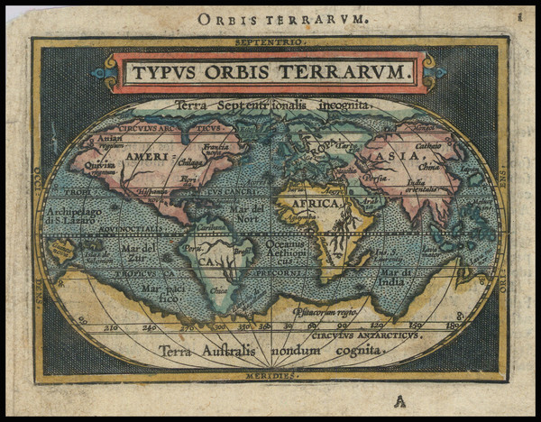 88-World and World Map By Abraham Ortelius / Johannes Baptista Vrients