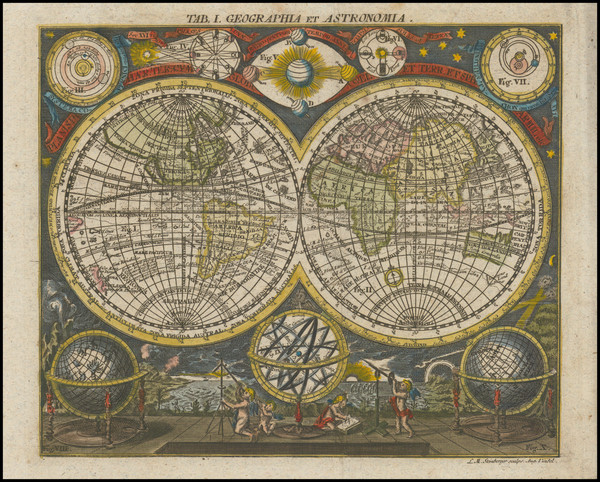 23-World, California as an Island and Celestial Maps Map By L Steinberger