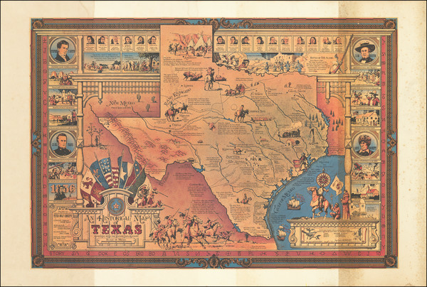 2-Texas and Pictorial Maps Map By Peter Wolf