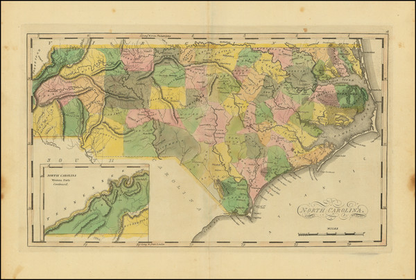 62-North Carolina Map By Mathew Carey