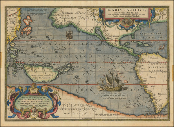 1-Western Hemisphere, Japan, Pacific, Australia and America Map By Abraham Ortelius