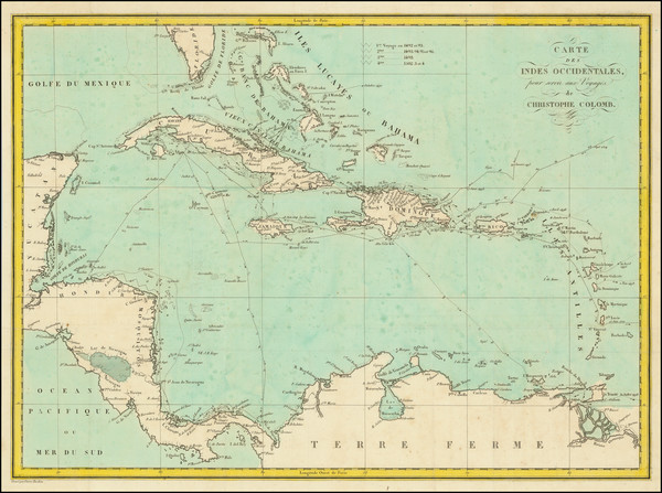 81-Caribbean and Central America Map By Pierre Antoine Tardieu