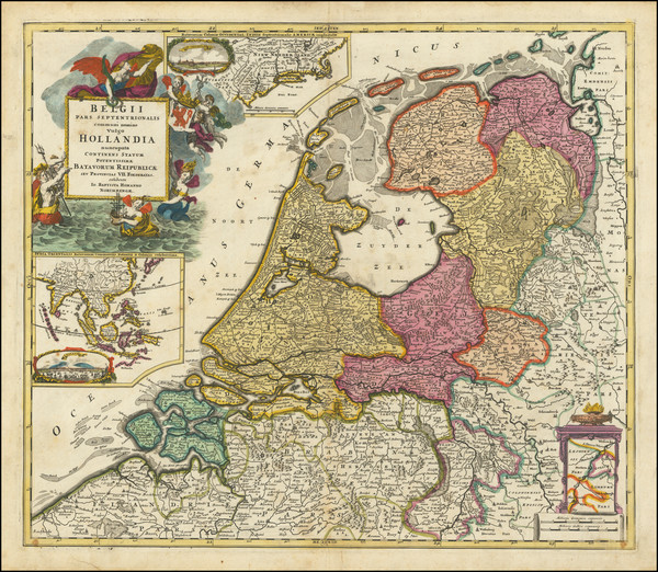 100-New England, Netherlands and Southeast Asia Map By Johann Baptist Homann