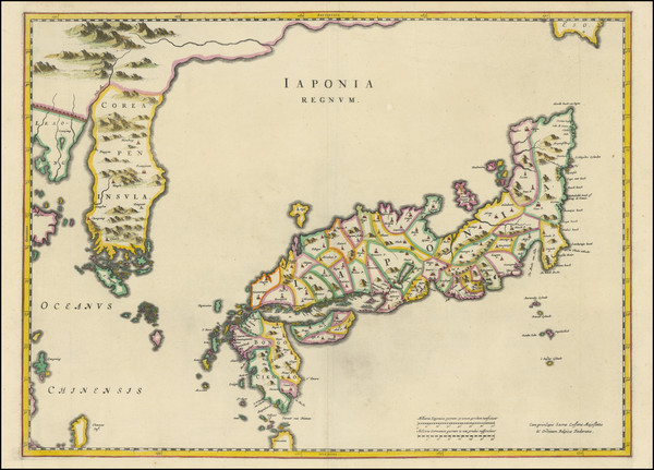 15-Japan and Korea Map By Johannes Blaeu