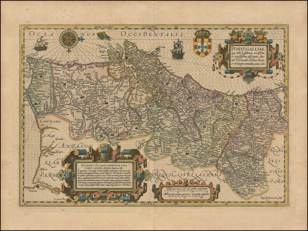 34-Portugal Map By Jodocus Hondius