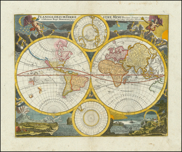 74-World and California as an Island Map By Christopher Weigel