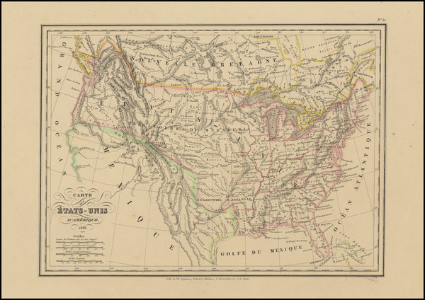 80-United States Map By Th. Lejeune