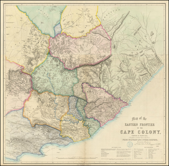 63-South Africa Map By Henry Hall / Edward Stanford