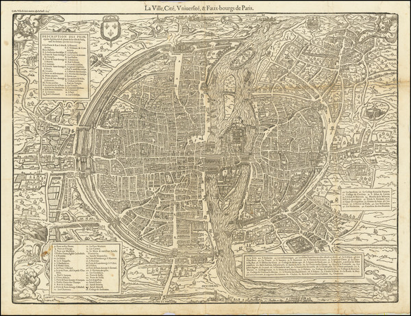 78-Paris and Île-de-France Map By Francois De Belleforest