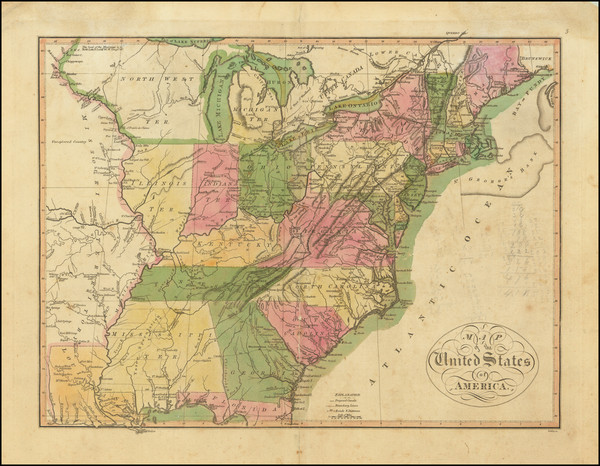 82-United States Map By Mathew Carey