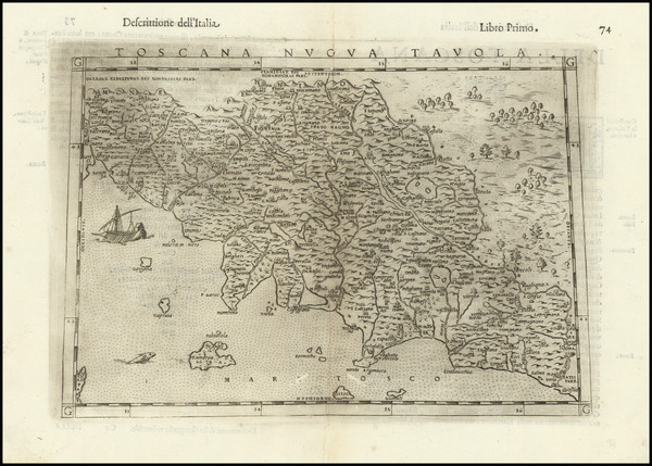 22-Italy and Northern Italy Map By Girolamo Ruscelli