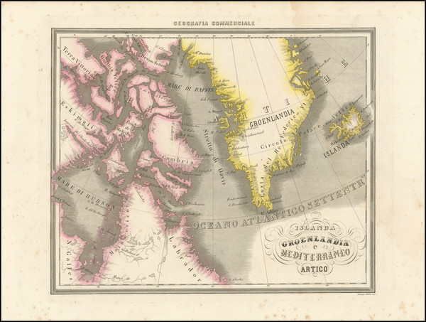 85-Polar Maps, Iceland and Canada Map By Francesco Marmocchi