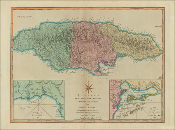 14-Jamaica Map By Laurie & Whittle