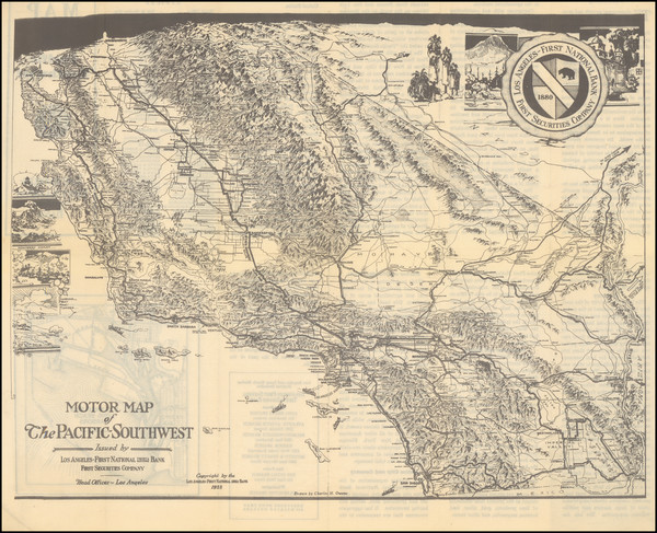 48-California and Los Angeles Map By Pacific-Southwest Trust & Savings Bank