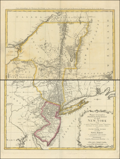 94-New England, New York State, Mid-Atlantic, New Jersey and American Revolution Map By Homann Hei