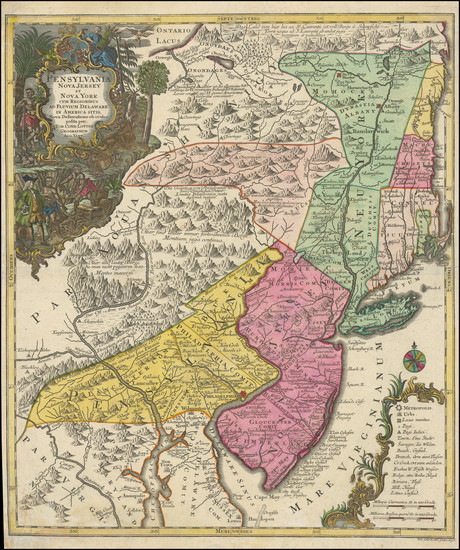 45-New York State, New Jersey and Pennsylvania Map By Tobias Conrad Lotter
