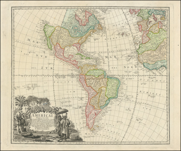 75-America Map By Homann Heirs