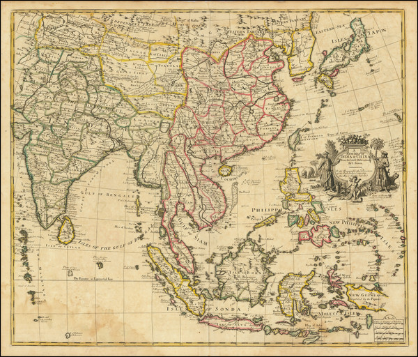 7-China, Japan, India and Southeast Asia Map By John Senex