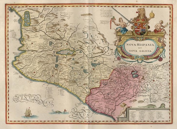 18-Mexico Map By Jodocus Hondius