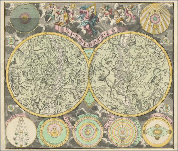 66-Celestial Maps Map By Matthaus Seutter