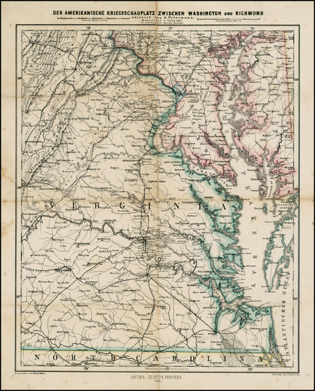 95-Mid-Atlantic and Southeast Map By Justus Perthes