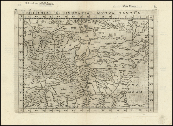 65-Poland, Hungary, Czech Republic & Slovakia and Baltic Countries Map By Girolamo Ruscelli