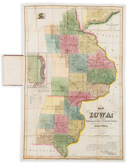 0-Iowa Map By Joseph Hutchins Colton