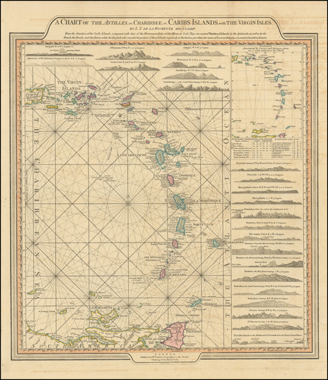 96-Caribbean, Virgin Islands and Other Islands Map By William Faden