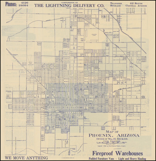 33-Arizona Map By William H. Becker