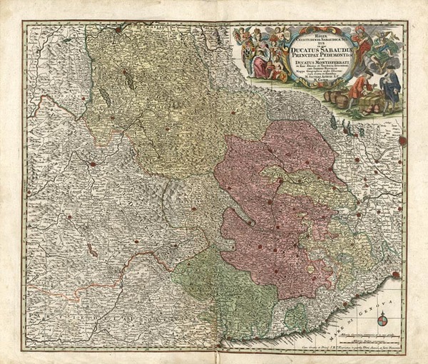 19-Europe, Switzerland, France and Italy Map By Matthaus Seutter