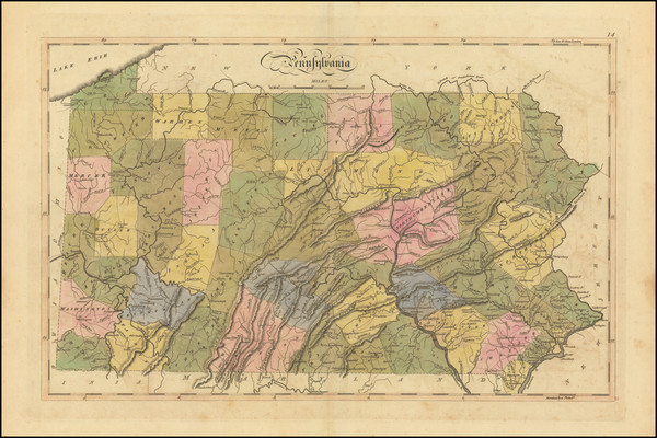 45-Pennsylvania Map By Mathew Carey