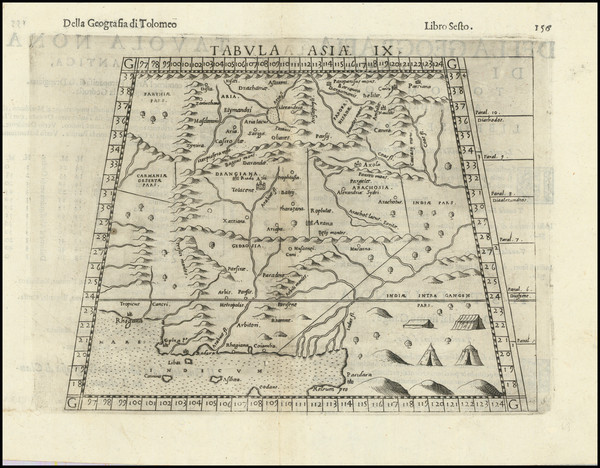 9-India and Central Asia & Caucasus Map By Girolamo Ruscelli