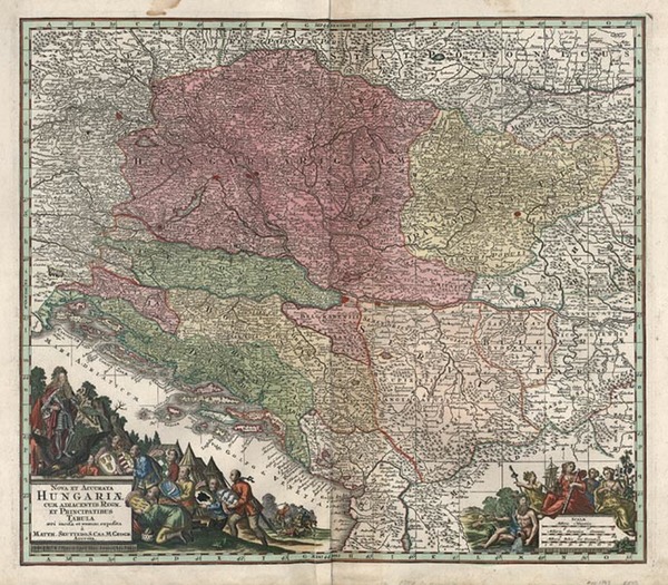 14-Europe, Hungary, Romania and Balkans Map By Matthaus Seutter