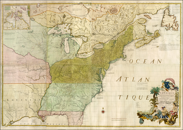 37-United States, North America and Canada Map By John Mitchell / Georges Louis Le Rouge