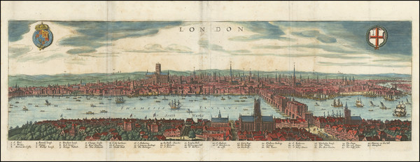 27-London Map By Matthaeus Merian