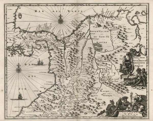 83-Central America and South America Map By John Ogilby