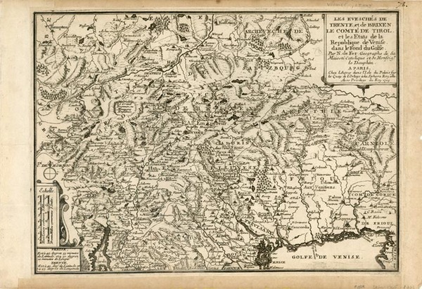 36-Europe, Austria, Balkans and Italy Map By Nicolas de Fer