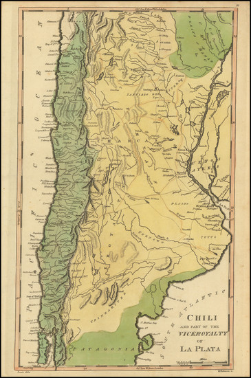 59-Argentina and Chile Map By Mathew Carey