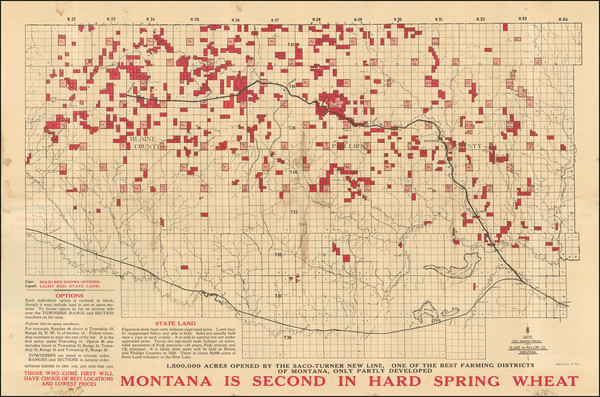 96-Montana Map By Great Northern Railway Co.