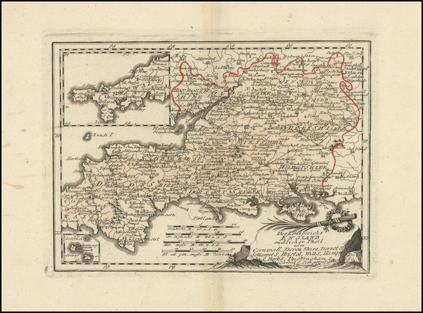 92-England and British Counties Map By Franz Johann Joseph von Reilly