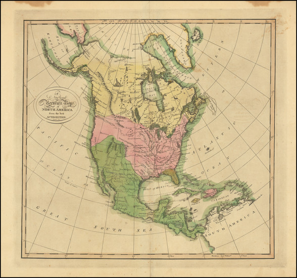 31-North America Map By Mathew Carey