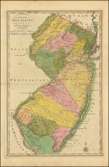 79-New Jersey Map By Mathew Carey