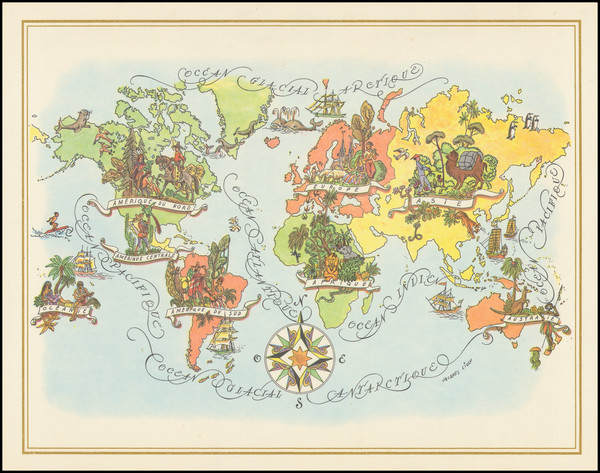 64-World Map By Jacques  Liozu