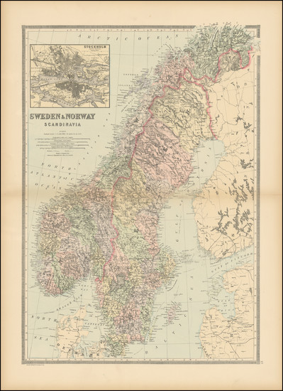 100-Scandinavia Map By William Bradley & Bros.